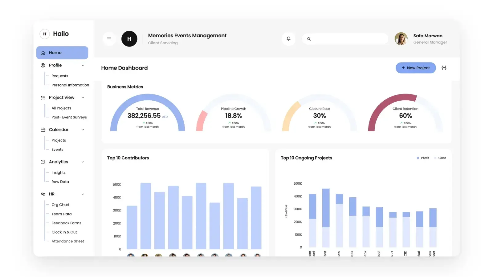 Hailo.cc, final interface